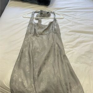 WildFable Silver/Gray Mini Babydoll Dress
